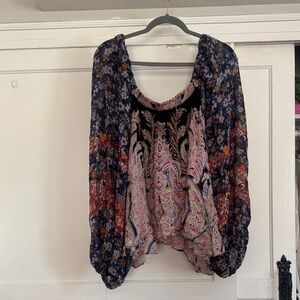Free People Multicolor Floral Blouse